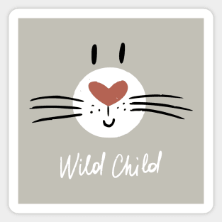 Wild Child Bunny Face Sticker